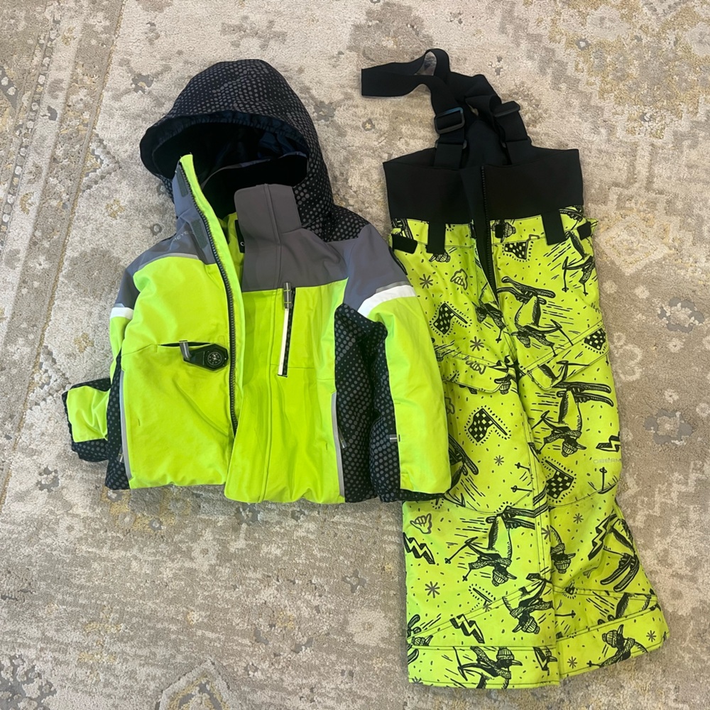 Obermeyer boys ski bib and coat size 5